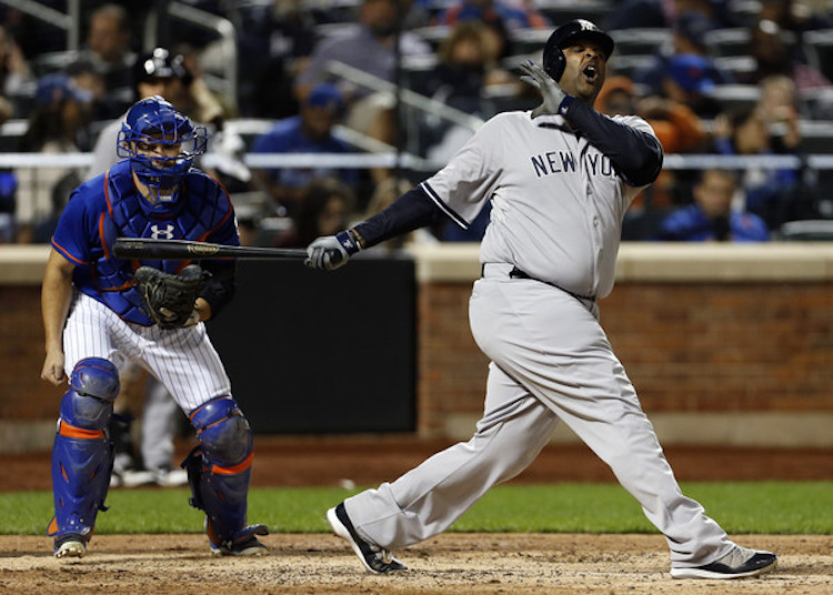 C.C. Sabathia in a Yankees PE of the Air Jordan 11