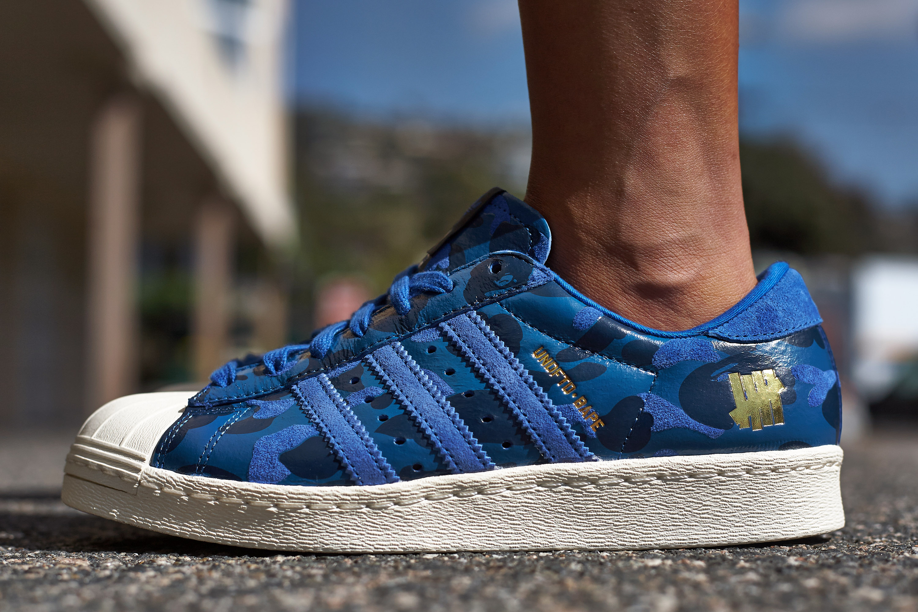 On-Foot Look // BAPE x UNDFTD x adidas Superstar Blue Camo