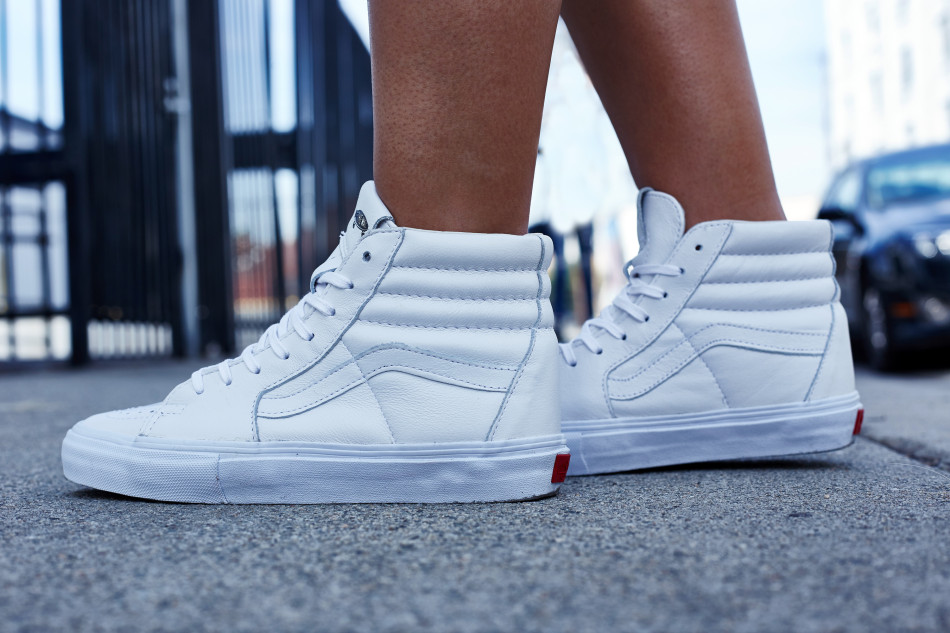 On-Foot Look // Vans Sk8-Hi "White Leather" | Nice Kicks