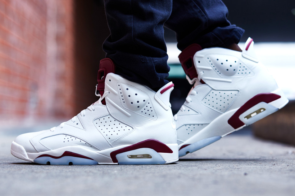 Air Jordan 6 Maroon On-Foot Look