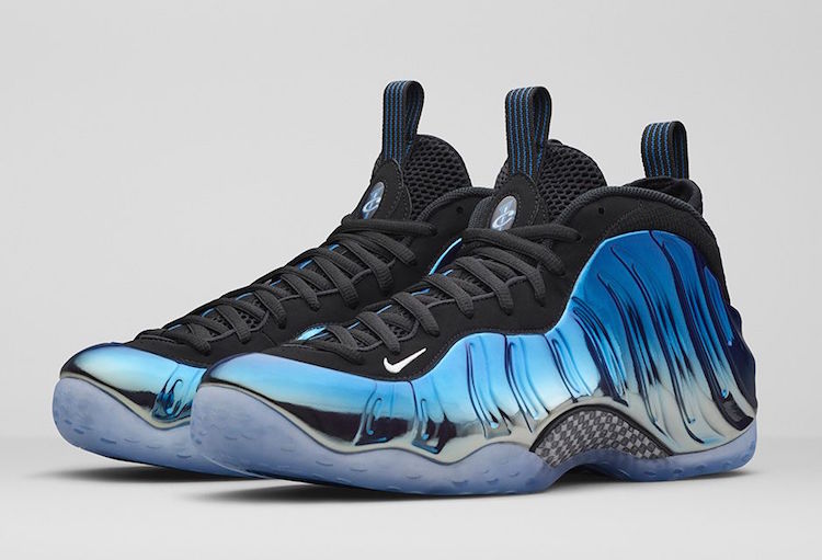 black and light blue foamposites