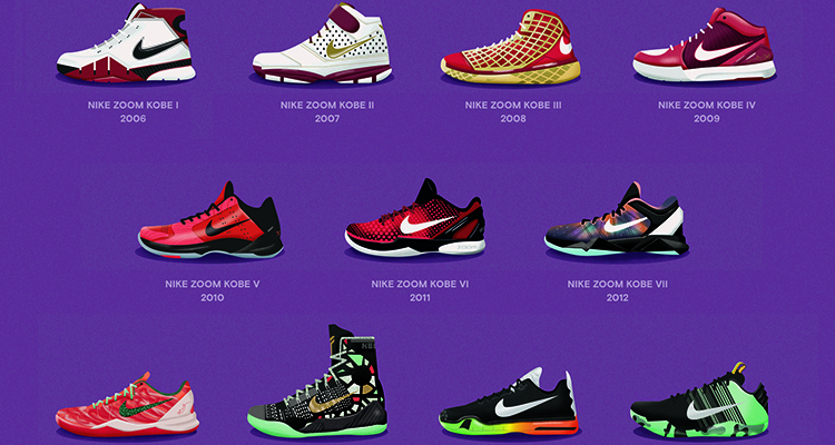 kobe bryant shoes list