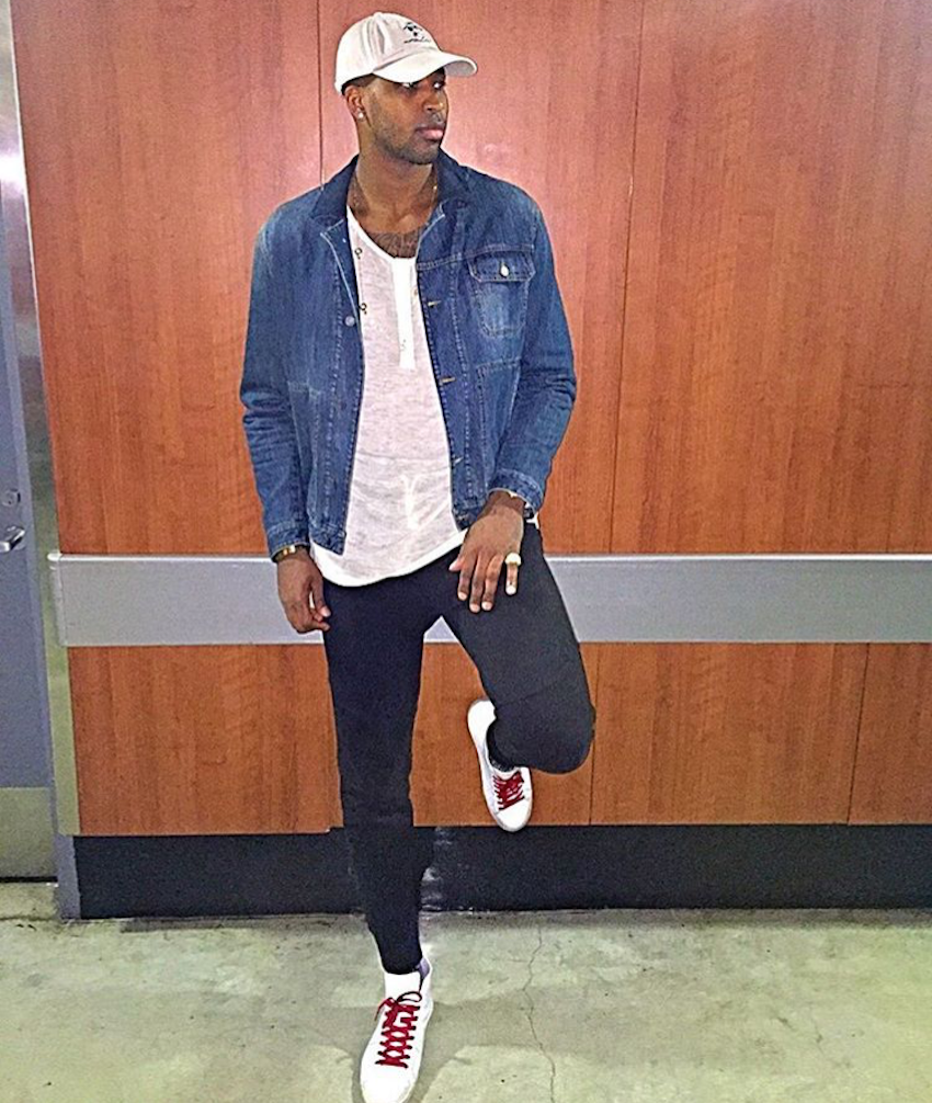 Cleveland Cavaliers' Tristan Thompson in a pair of distressed Saint Laurent Sneakers