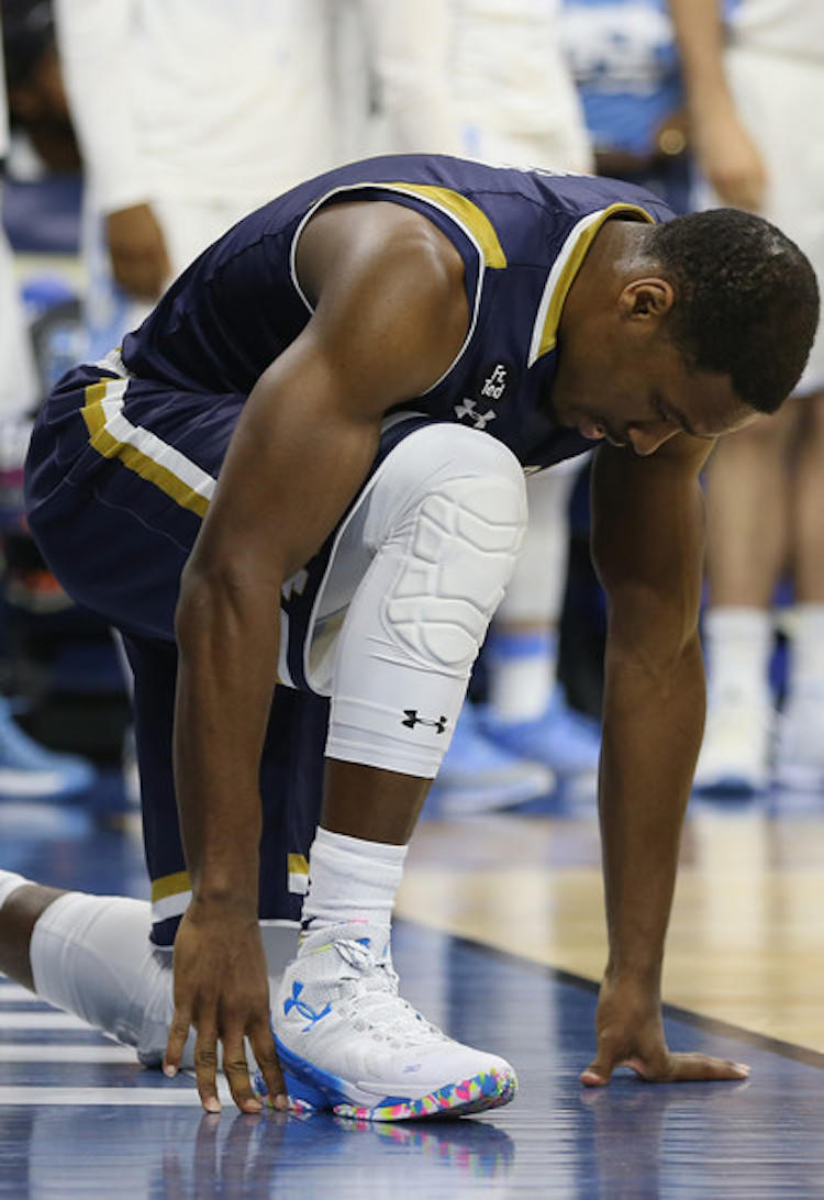 Norte Dame's Demetrius Jackson in the Under Armour Curry 2 "Birthday"