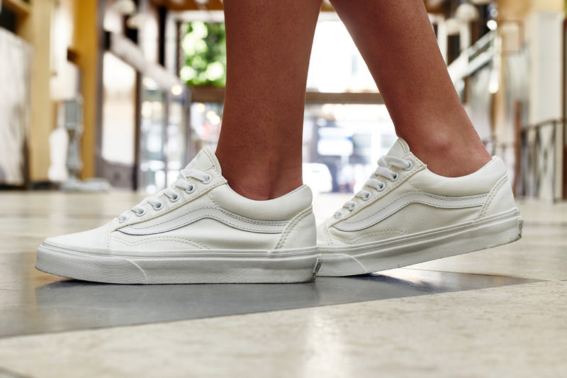 off white vans on feet