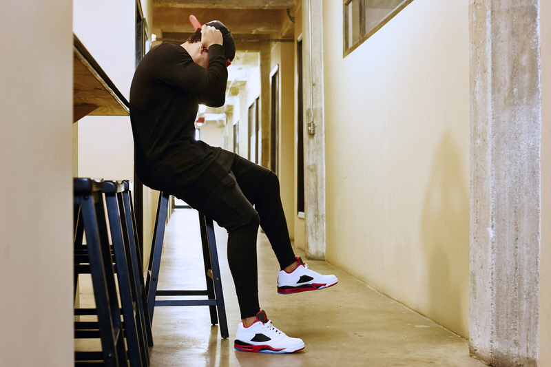 On Foot Look // Air Jordan 5 Low "Fire Red"   Nice Kicks