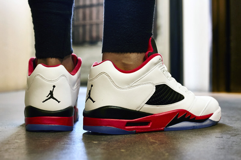 Air Jordan 5 Low "Fire Red" On-Foot Look