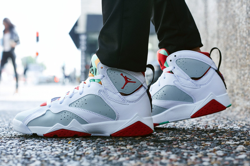 air jordan 7 hare on feet