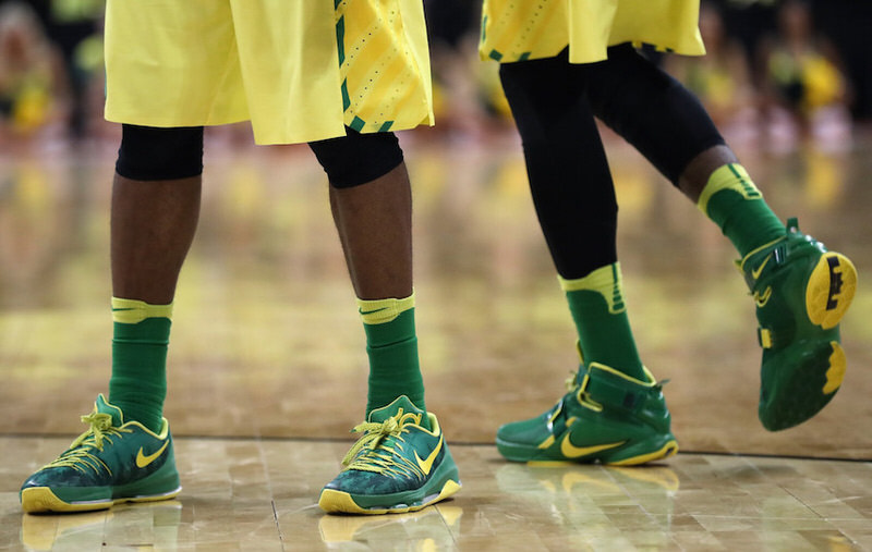 University of Oregon iD's of the Nike KD 8 and Nike LeBron Zoom Soldier 9