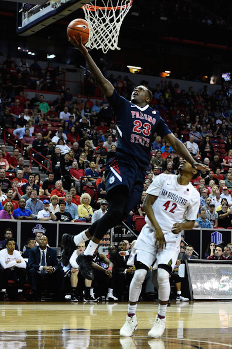 Fresno State's Marvelle Harris in the Air Jordan 11 Low "Referee" 