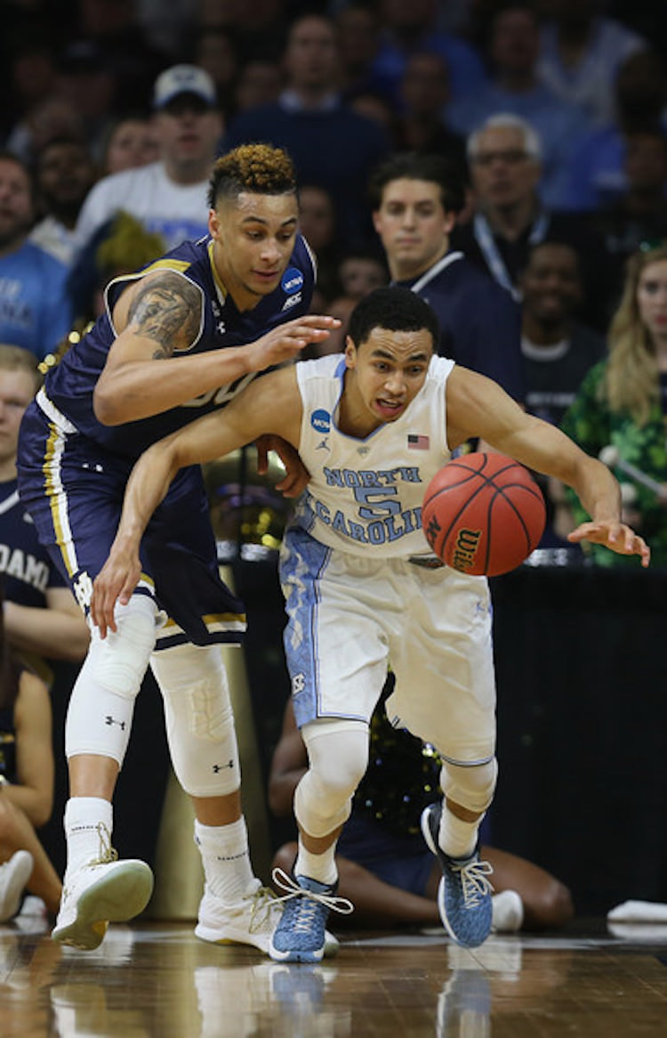 North Carolina's Marcus Paige in a UNC PE of the Air Jordan XX9 Low