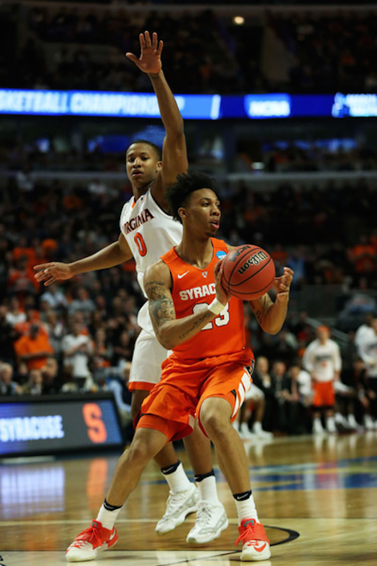 Syracuse's Malachi Robinson in the Nike KD 7 "Egg Nog"