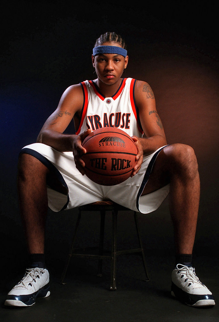 Carmelo Anthony in the Air Jordan 9 Low "Pearl"