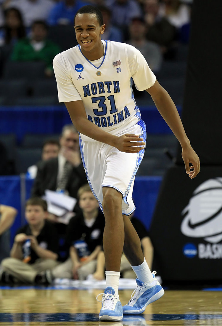 John Henson in the Air Jordan 2011 UNC PE