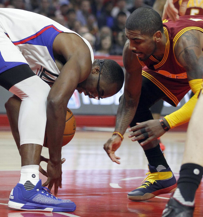 Kyrie Irving and Luc Mbah a Moute in the "Ky-Reer High" Nike Kyrie 2 and the adidas Crazy Light Boost 2015, respectively