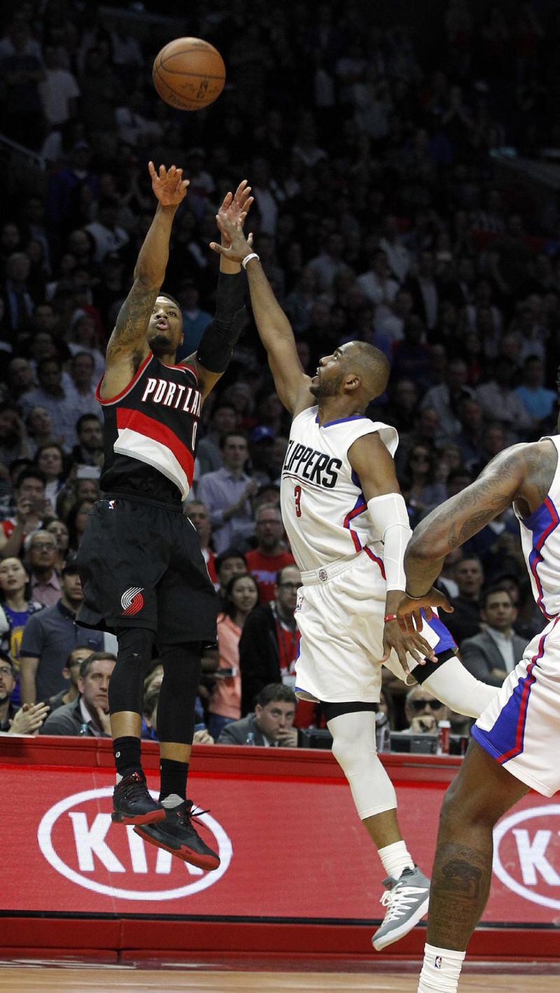 Damian Lillard in the adidas Lillard 2 and Chris Paul in the Jordan CP3.IX