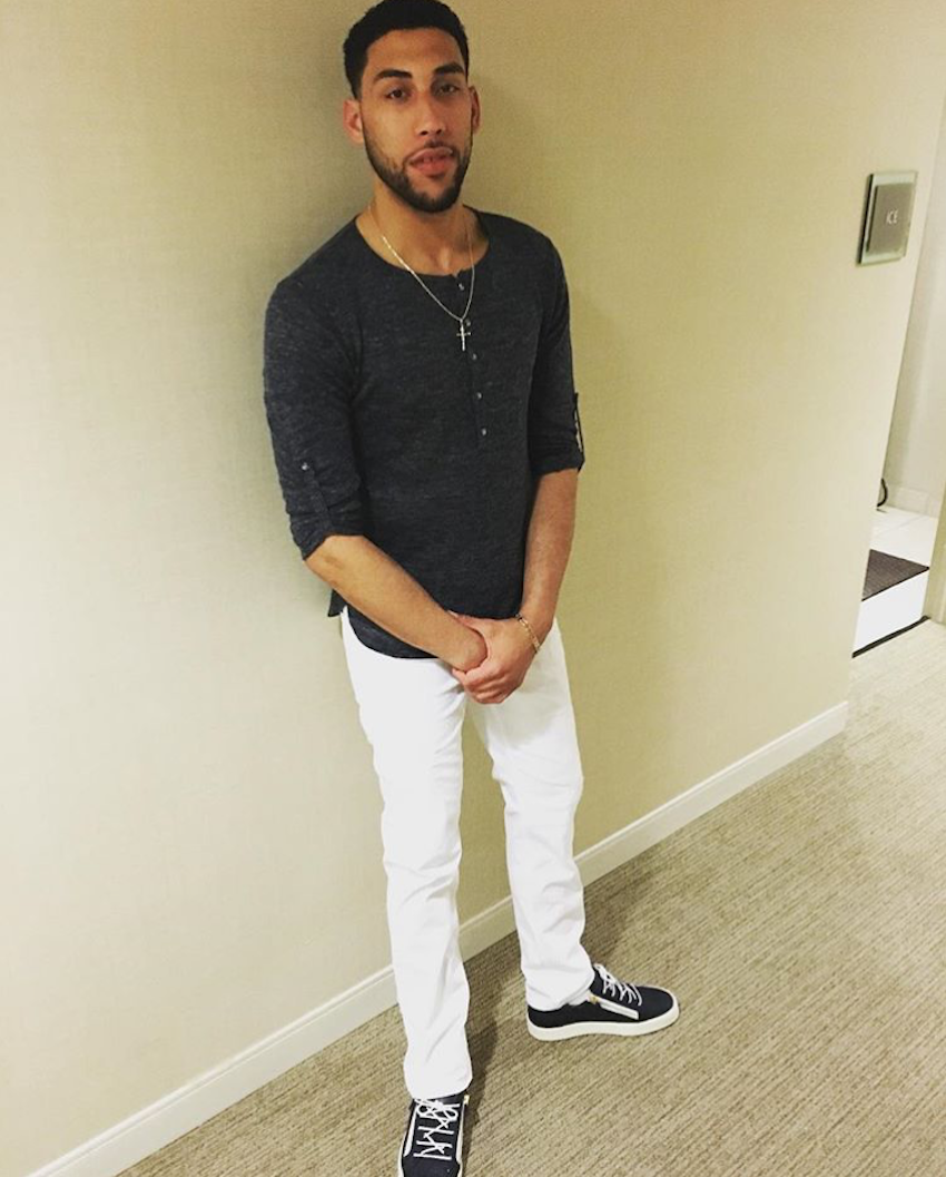 Michigan State's Denzel Valentine in a pair of Giuseppe Zanotti low-top sneakers 