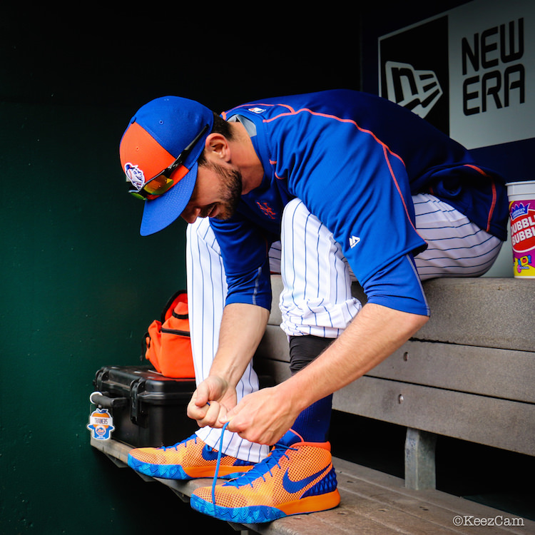New York's Jerry Blevins in a Mets iD of the Nike Kyrie 1
