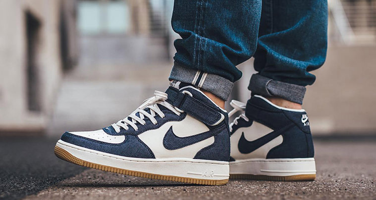 Nike Air Force Mid Denim/Gum | Nice Kicks