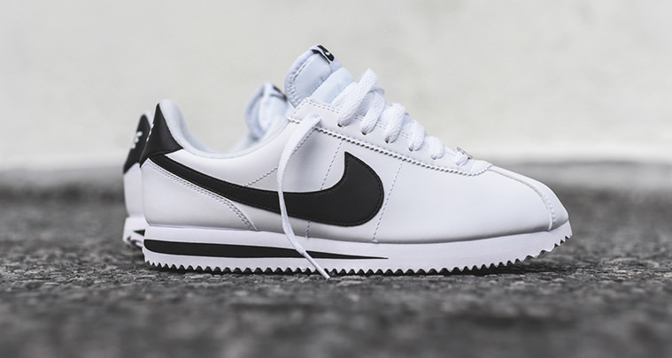 nike cortez black white