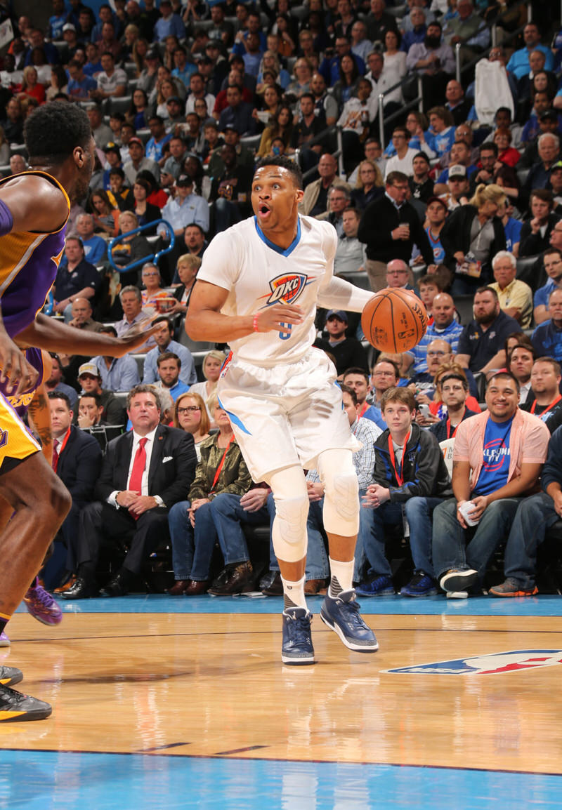 Russell Westbrook in an Air Jordan 3 PE