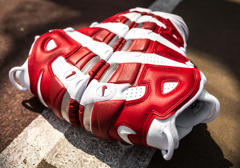 Nike Air More Uptempo White Gym Red