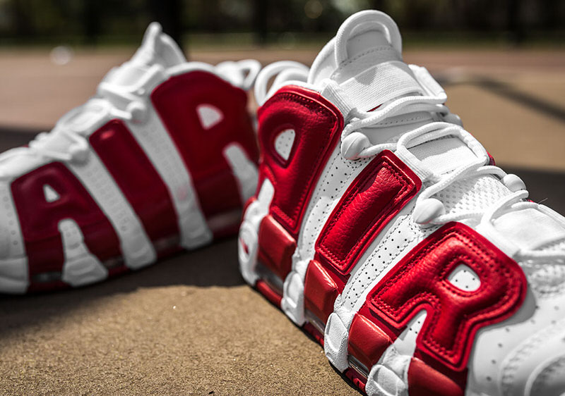 Nike Air More Uptempo White Gym Red