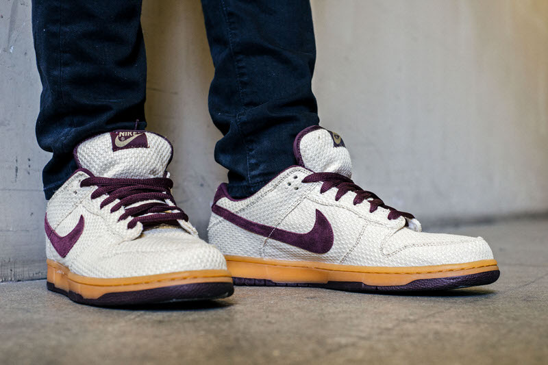 Nike SB Dunk Low "Burgundy Hemp" On-Foot Look