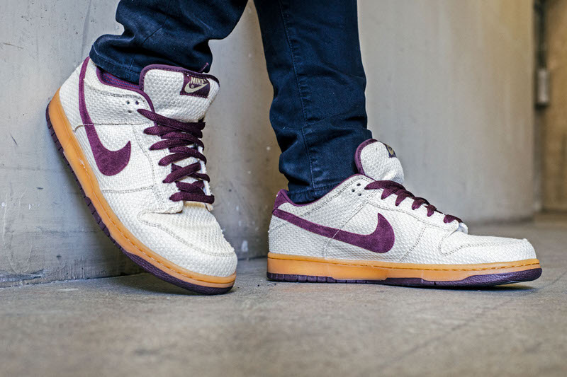 Nike SB Dunk Low "Burgundy Hemp" On-Foot Look