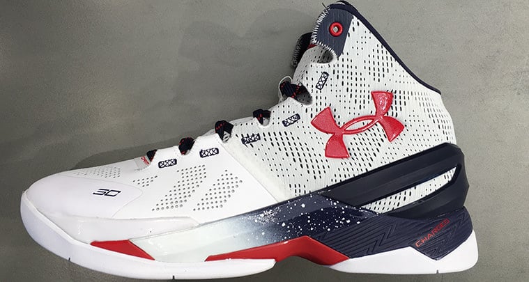 steph curry red white and blue shoes