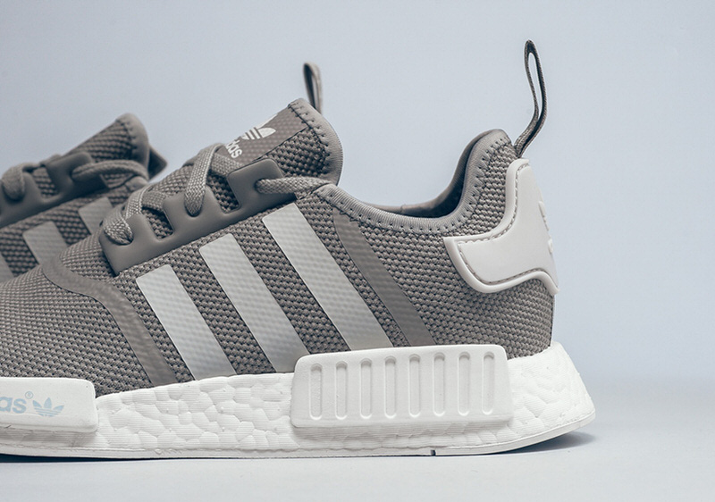 gray and white nmds