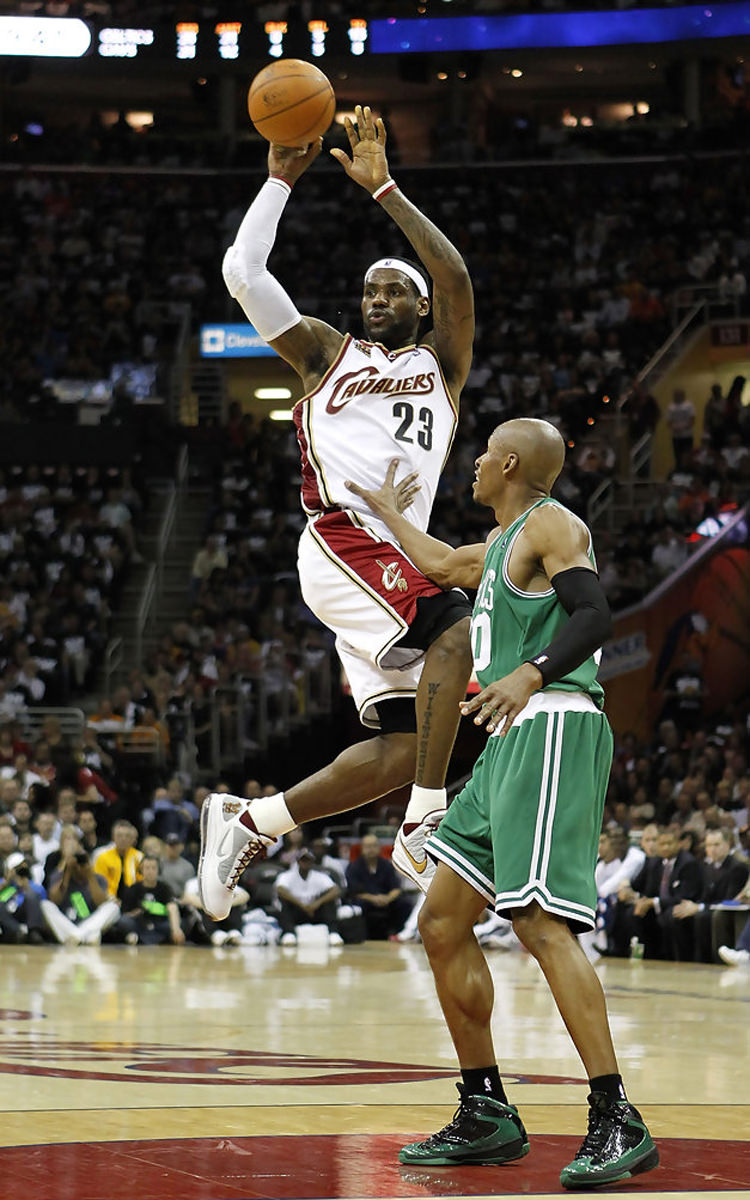 LeBron James in the Nike Air Max LeBron 7 (photo by Gregory Shamus/Getty Images via Zimbio)