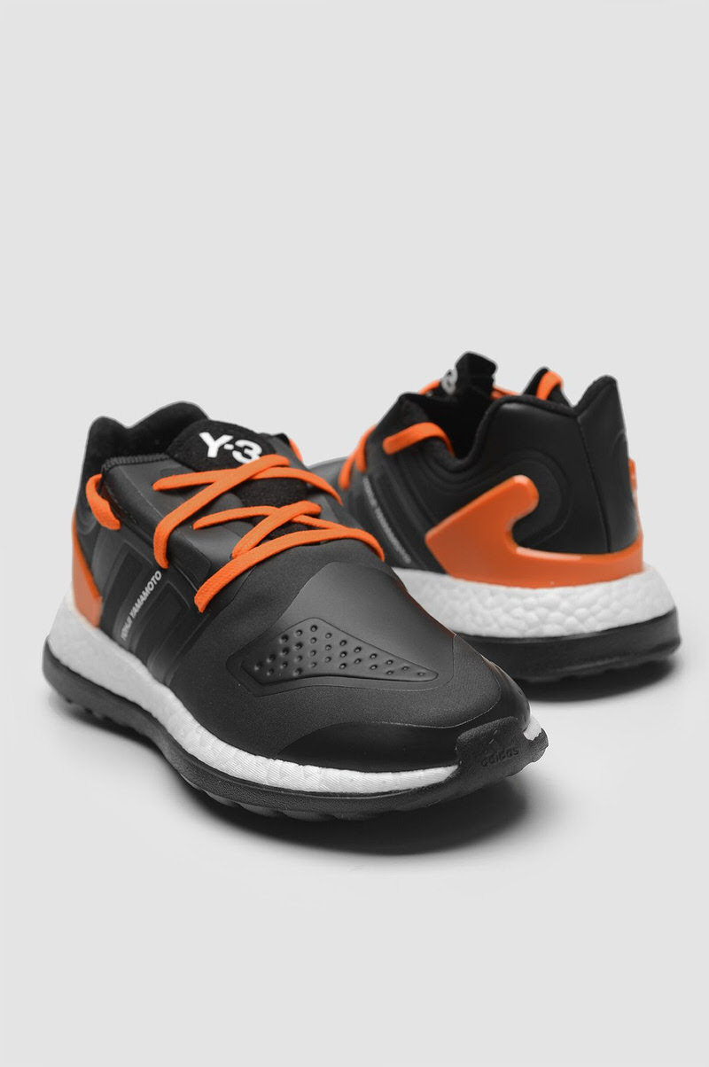 adidas y3 black and orange trainers