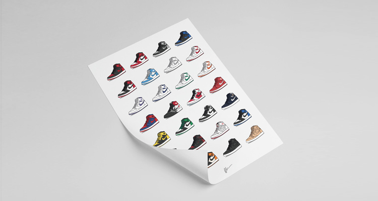 Air Jordan 1 Collection Print by Kick Posters