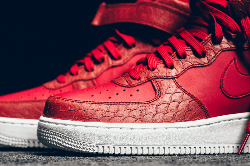 Nike Air Force Mid "Red Python" Nice Kicks