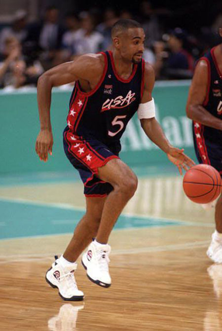1996 Olympic Games, Atlanta, USA, Men's Basketball, USA 104 v Lithuania 82, USA's Grant Hill (Photo by Popperfoto/Getty Images)