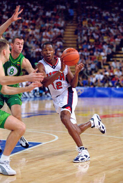 21 Sep 2000: Ray Allen of the USA in action during the Men's Basketball Preliminaries against Lithuania at the Dome in the Olympic Park on Day Six of the Sydney 2000 Olympic Games in Sydney, Australia. Mandatory Credit: Andy Lyons /Allsport