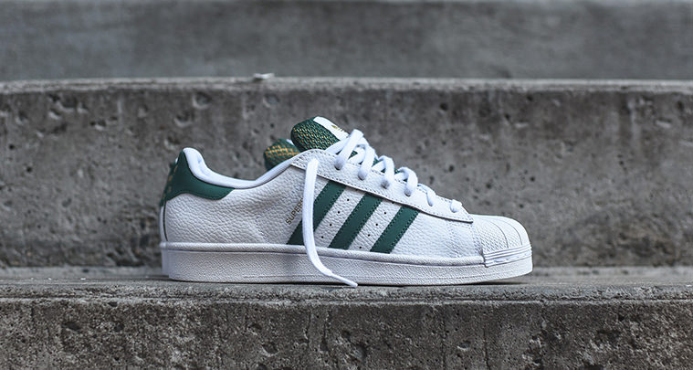 adidas superstar green and white