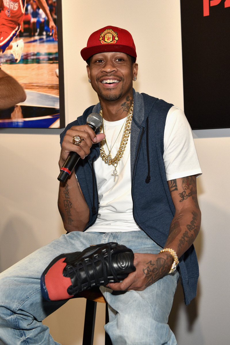 NEW YORK, NY - SEPTEMBER 15: Allen Iverson speaks at the Reebok X Packer Shoes launch party to celebrate Allen Iverson at Reebok FitHub Union Square on September 15, 2016 in New York City. (Photo by Bryan Bedder/Getty Images for Reebok)