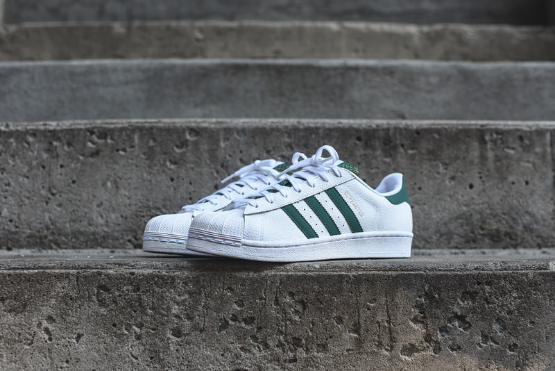 adidas superstar white green