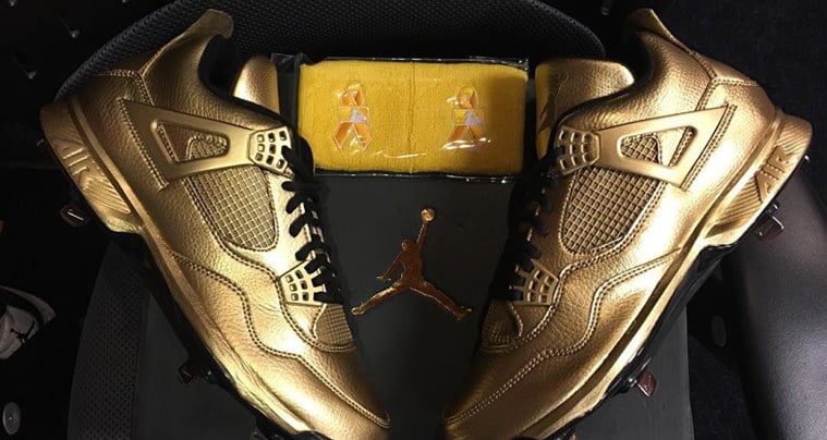 Air Jordan 4 Gold Cleats