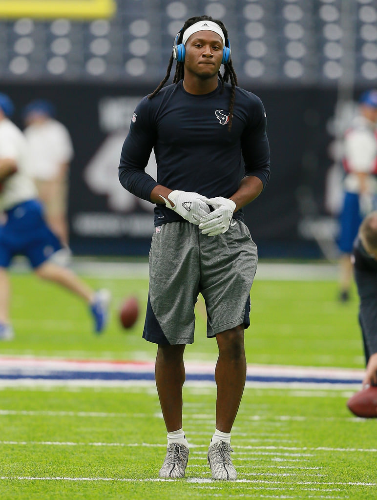 DeAndre Hopkins in the adidas Yeezy Boost 350 "Turtle Dove" Cleats