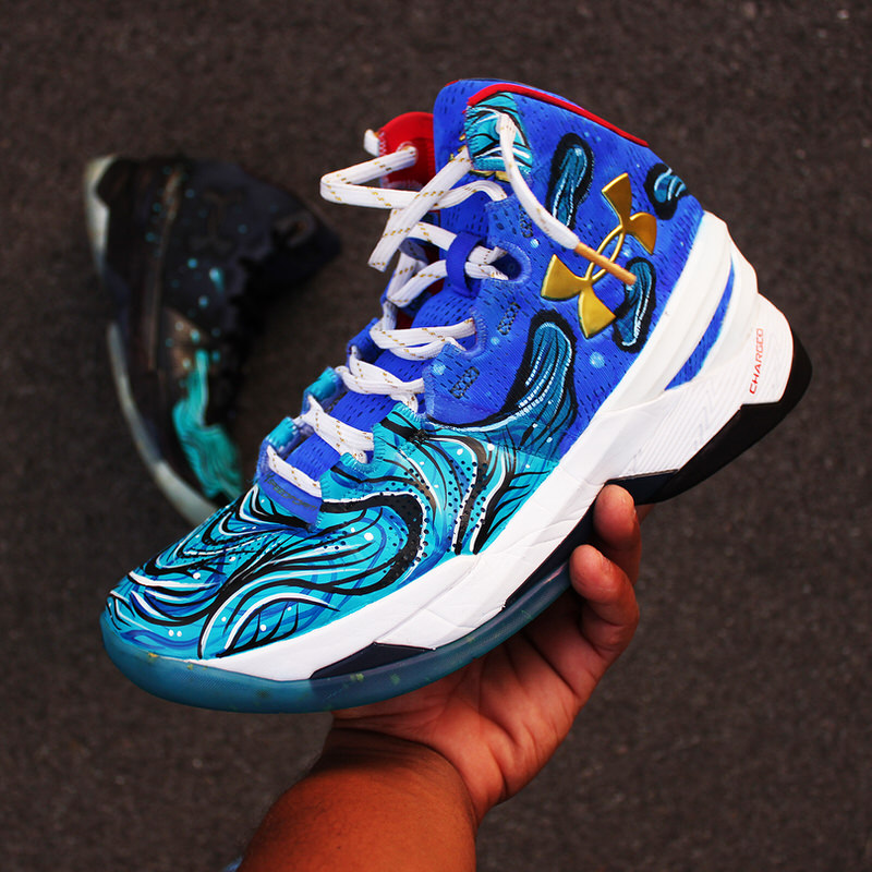 Under Armour Curry 2 "What The Splash" Custom by Dizz Gavins