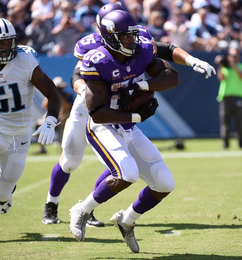 Adrian Peterson in the adidas Yeezy Boost 350 "Turtle Dove" Cleats