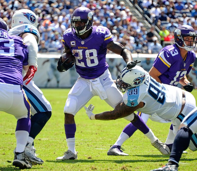 Adrian Peterson in the adidas Yeezy Boost 350 "Turtle Dove" Cleats