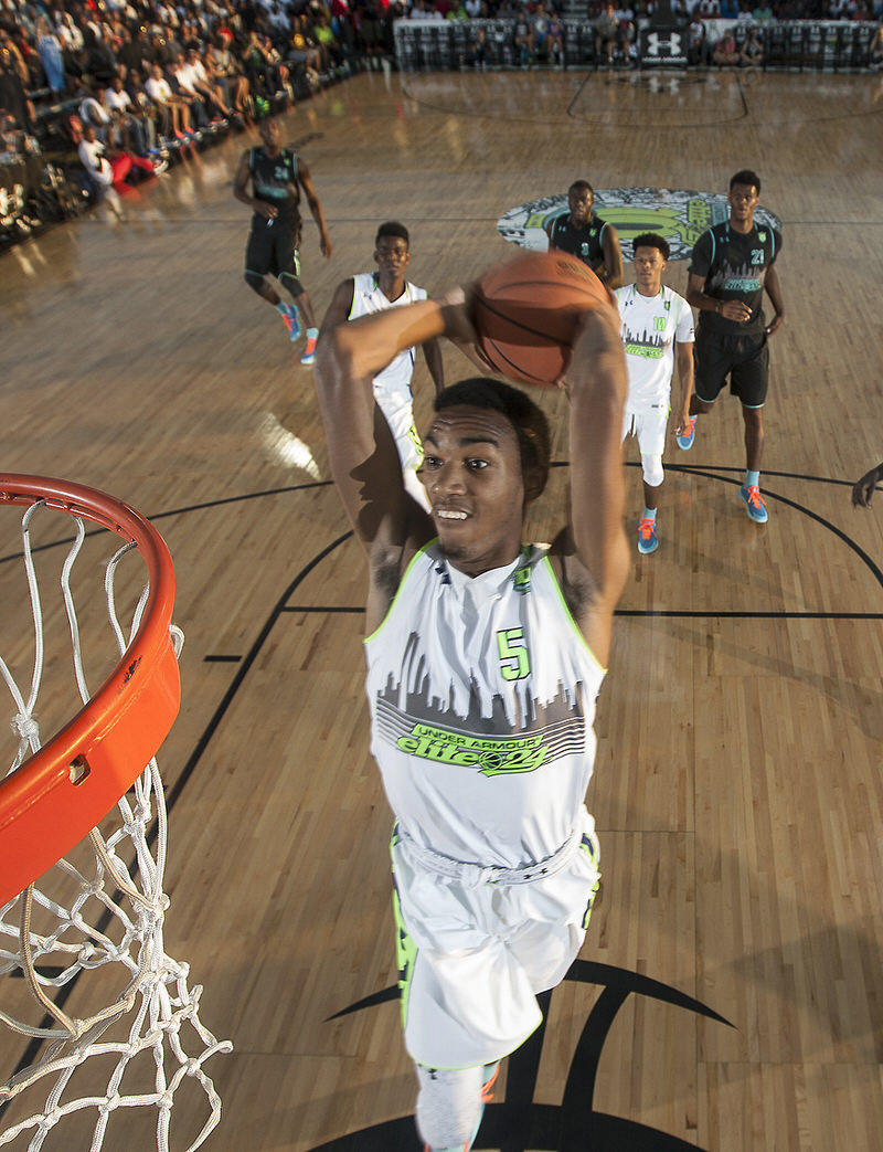 NEW YORK CITY - August 22, 2015: Under Armour Elite 24 game at Pier 2 in Brooklyn New York. (Photo by Kelly Kline/Under Armour)