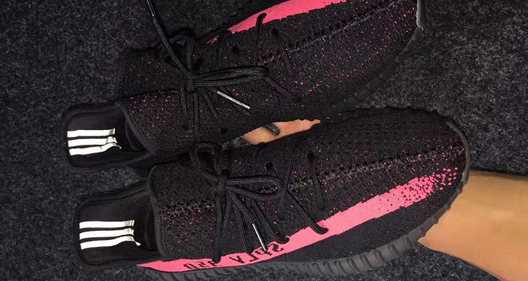 yeezy 350 black and pink