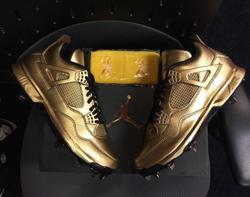 Air Jordan 4 Gold Cleats