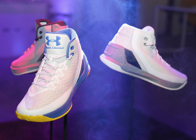 SAN FRANCISCO, CA - OCTOBER 22:  View of The Under Armour Curry 3 during the Under Armour Curry 3 Launch at Skylight Powerhouse on October 22, 2016 in the Bay Area, California.  (Photo by Jerritt Clark/Getty Images for Under Armour)