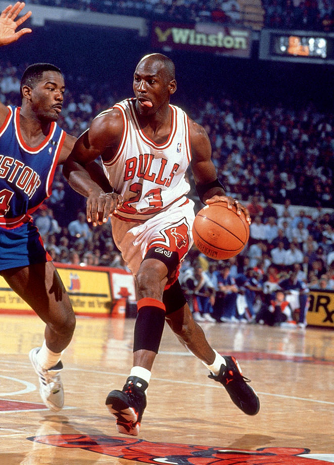 Michael Jordan in the Air Jordan 6 Black/Infrared